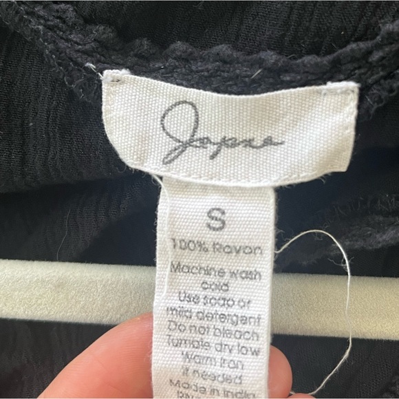 Japna Surplice T Shirt Blouse SMALL Black Rayon - Picture 8 of 9